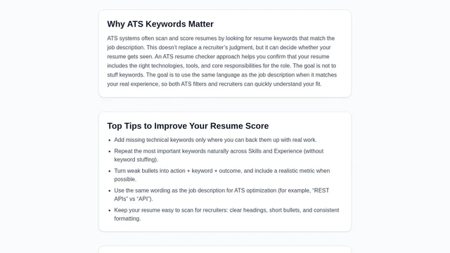 Resume Keyword Scanner screenshot