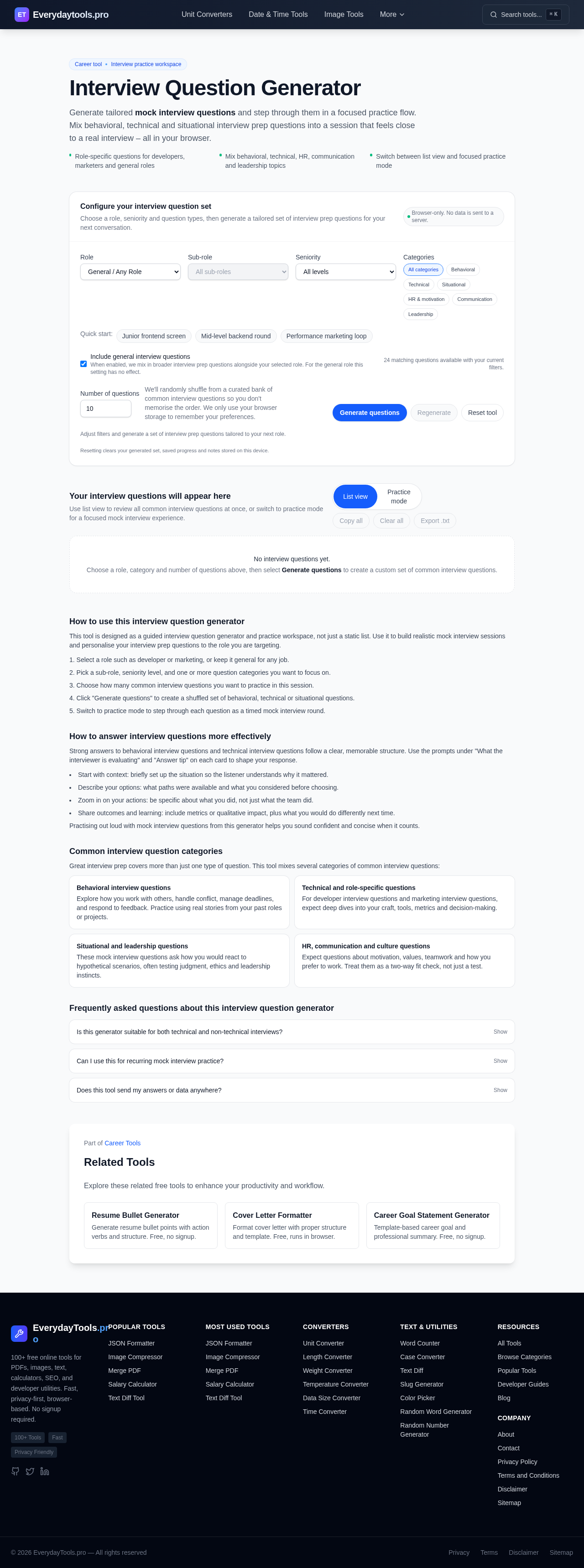 Interview Question Generator screenshot