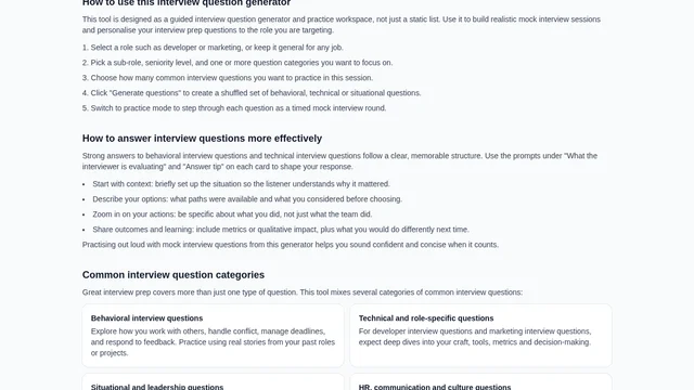 Interview Question Generator screenshot