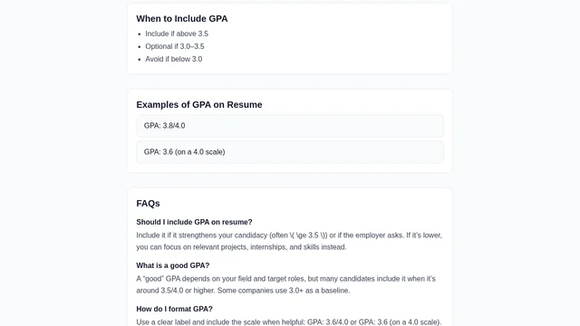 GPA to Resume Converter screenshot