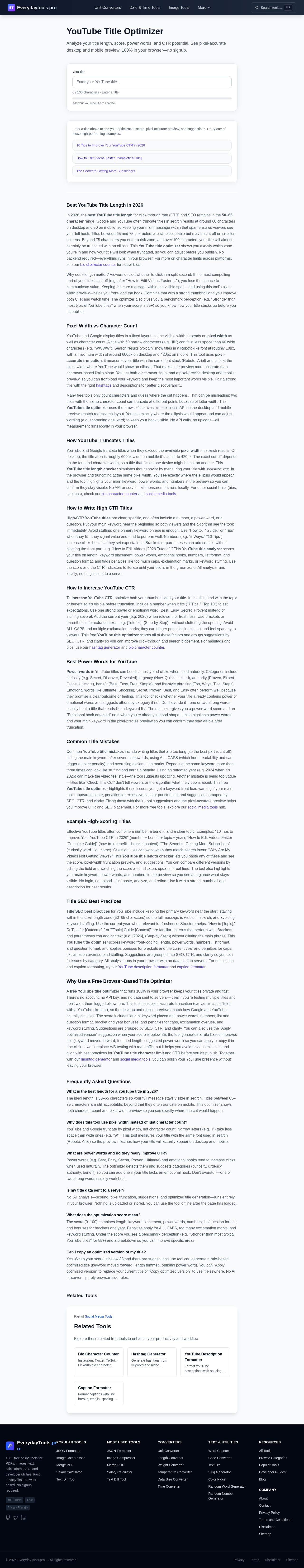 YouTube Title Optimizer screenshot
