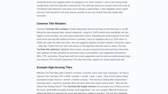 YouTube Title Optimizer screenshot