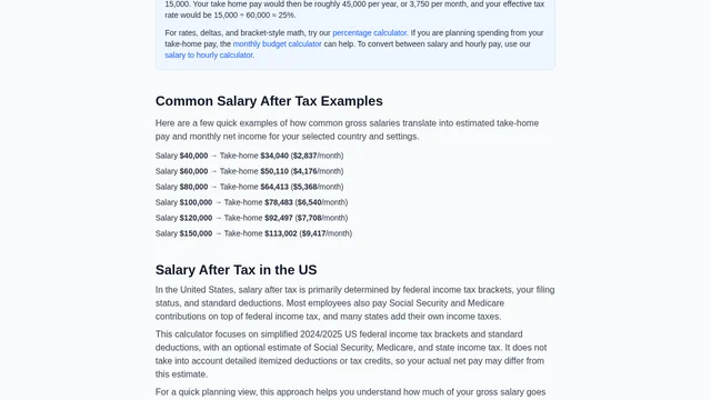 2024/2025 Salary After Tax Calculator screenshot
